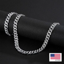 8MM Gold Plated CZ  Cuban Link Chain Hip Hop Iced CZ Out Cuban Necklace/Choker