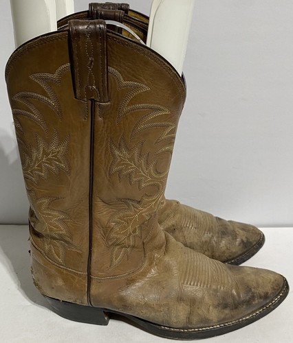 Tony Lama Canyon Cognac Bull Western Cowboystiefel Herren Größe 11,5 D Handarbeit USA - Bild 3 von 7