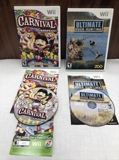 Nintendo Wii Lot Carnival Games & Ultimate Duck Hunt Complete W/ Manuals Tested