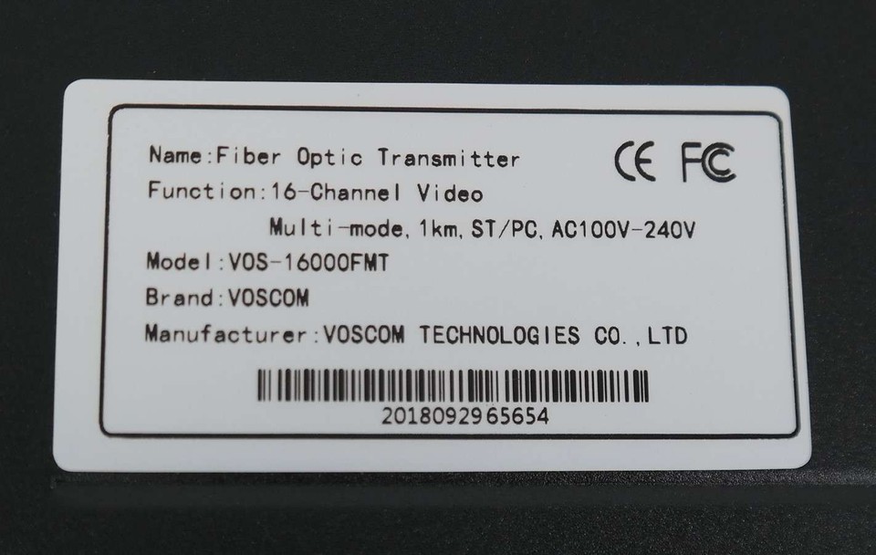 Fiber Optic Transmission System 16 Ch