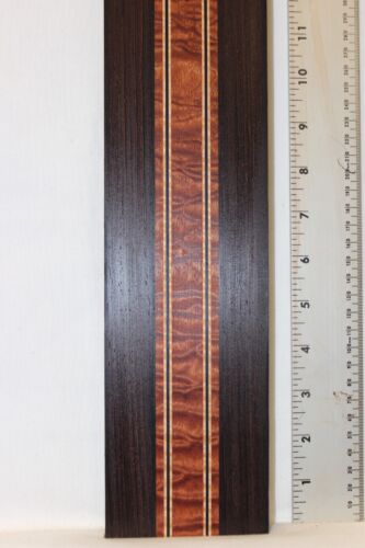 Cuello de guitarra acolchado sapele, wengué y arce flameado en blanco. - Imagen 7 de 18