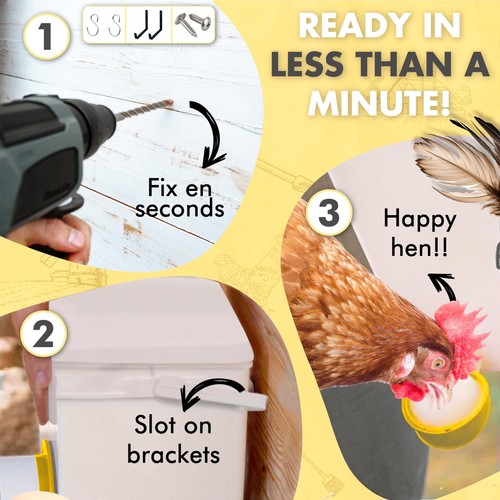 ExtraLarge Automatic Chicken Feeder and Waterer Set || 12 Pounds / 3 Gallon |... - Picture 5 of 7