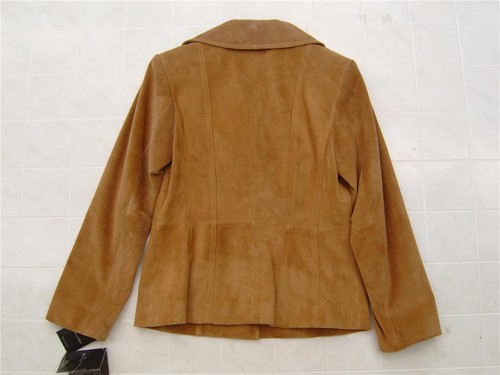 Preston York Womens Genuine Leather Suede Jacket Coat XS Pocket Camel Brown New - Picture 7 of 10