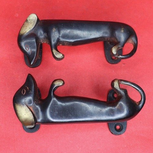 Victorian Style Dog Shape Handmade Brass Window Drawer Door Pull Handle Knobs - Picture 6 of 14