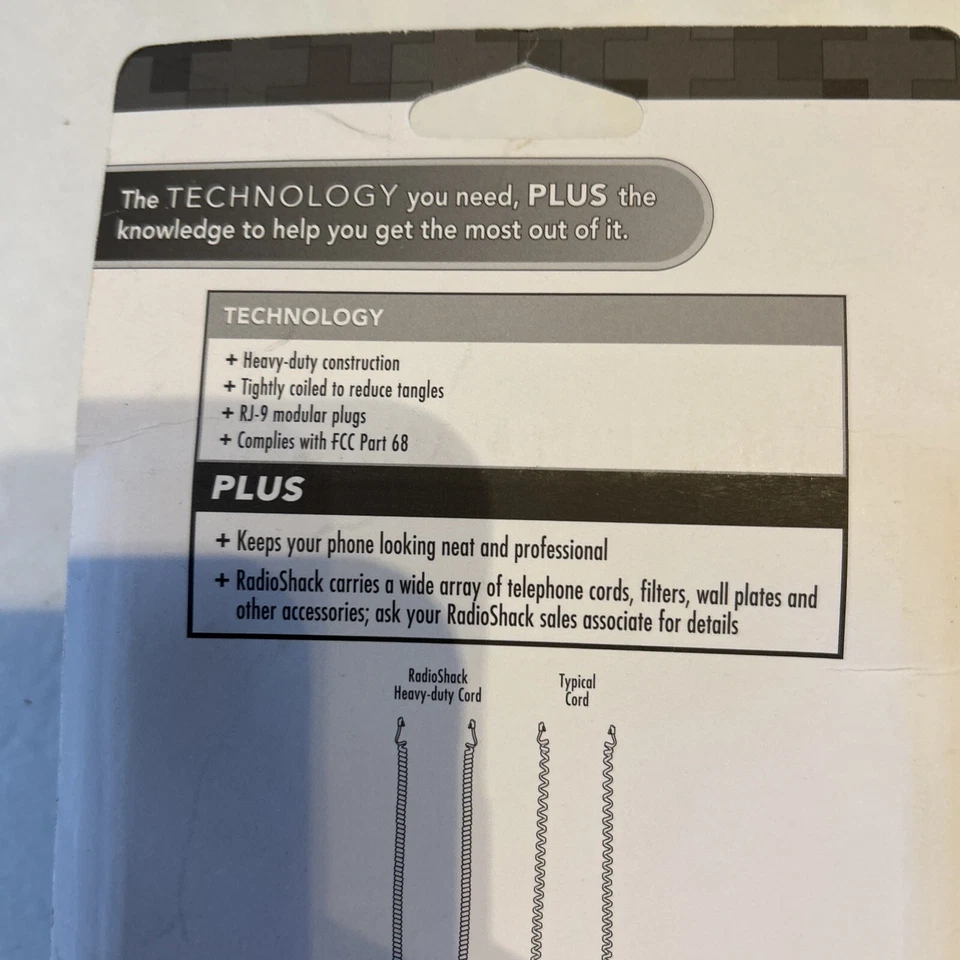 Radio Shack 25 Foot Heavy duty handset cord Black Phone Telephone NOS - Image 4 of 4