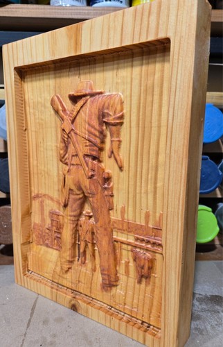 Cowboy Duel craved from 2 x 10 Pine. - 第 5/6 張圖片