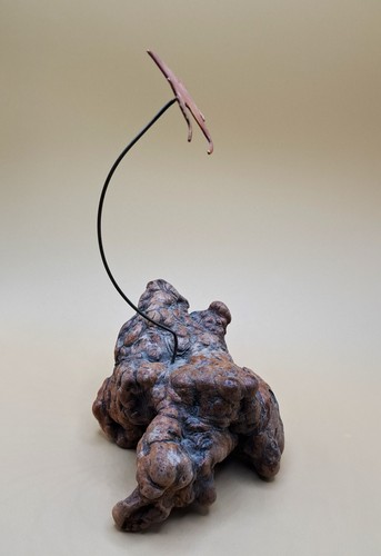 Vintage Copper Angelfish on Burl Wood Sculpture Statue Sea Ocean - Picture 7 of 9