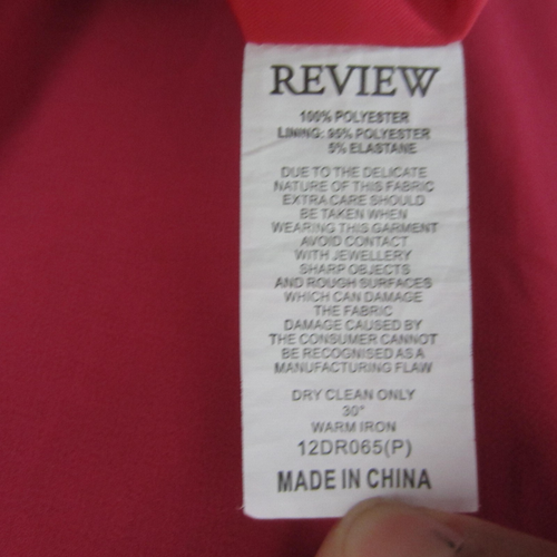 Review Dress Womens 10 Pink Straight Sheath Ruffle Frill Cocktail Event Party - Picture 16 of 16