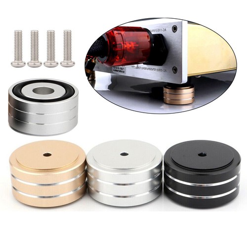 Almohadilla de soporte de subwoofer pies de aislamiento de altavoz AMP de audio HiFi de aluminio de 4 piezas 40x20 mm - Imagen 2 de 15