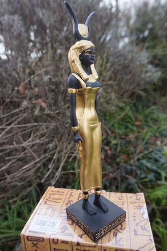 90013 FIGURINE DEESSE ISIS DEBOUT 22 CM EGYPTIEN EGYPTE STATUE EXPO RAMSES 2 - Imagen 5 de 9