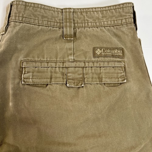 Columbia Mens Brown Outdoor Cargo Shorts Size 32 10”Ins Zip Pocket Snap Classic - Picture 7 of 8