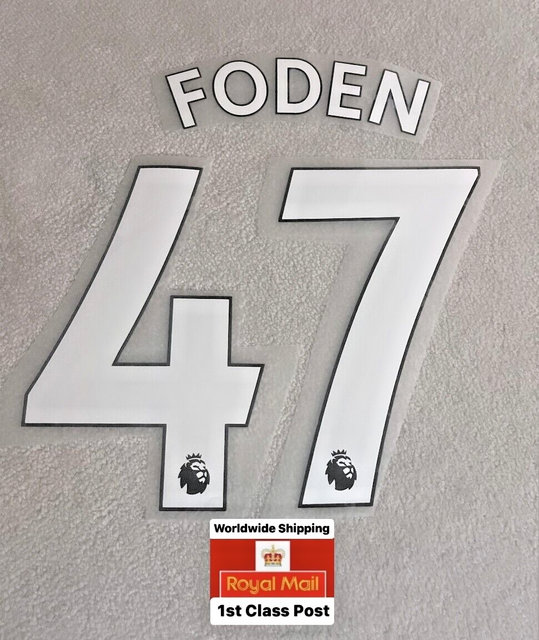 PHIL FODEN #47 2017-2023 Player Size Premier League White Nameset Plastic City PHIL FODEN #47 2017-2023 Player Size Premier League White Nameset Plastic City