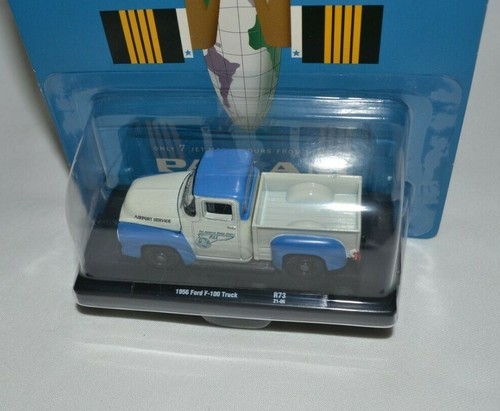 M2 MACHINES 2021 AUTO DRIVERS PAA - 1956 FORD F-100 TRUCK BLUE AND WHITE R73 - Picture 2 of 3