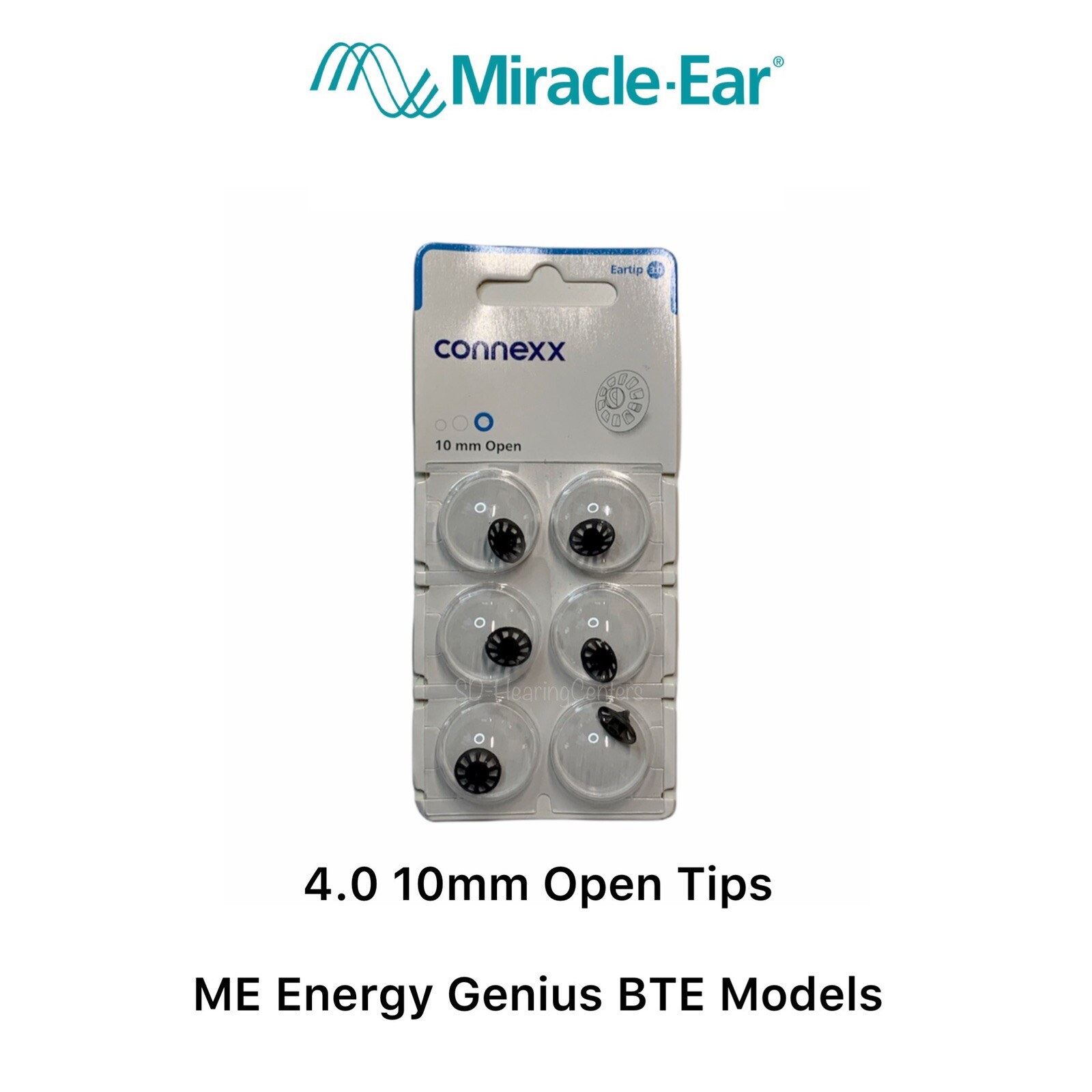 MiracleEar 4.0 Eartips / Domes for ME Energy BTE Models Size 10mm Open