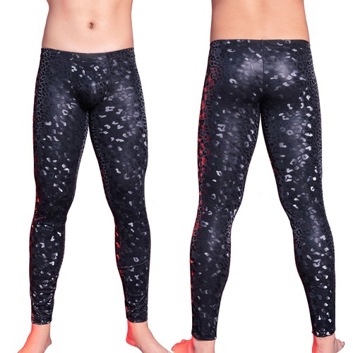 Enge Trainingshose für Herren hochelastisch Hose Tanzkleidung Leggings sexy Party Fitnessstudio - Bild 4 von 36