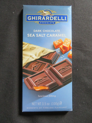(1) Ghirardelli Chocolate Dark Chocolate Sea Salt Caramel Candy Bar 3.5 Oz