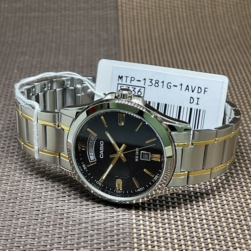 Casio MTP-1381G-1A Two Tone Stainless Steel Bracelet Men's Dress Watch - Picture 7 of 10