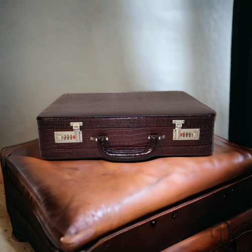 Genuine Leather Attache Briefcase Laptop Case Expandable Bag Business Handbag - Picture 10 of 22