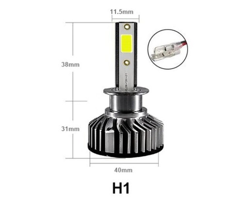 Pair Of 6500k Mini H1 Led Lights Headlight Bulbs Error Free Canbus Ready 12v 24v - Picture 2 of 7