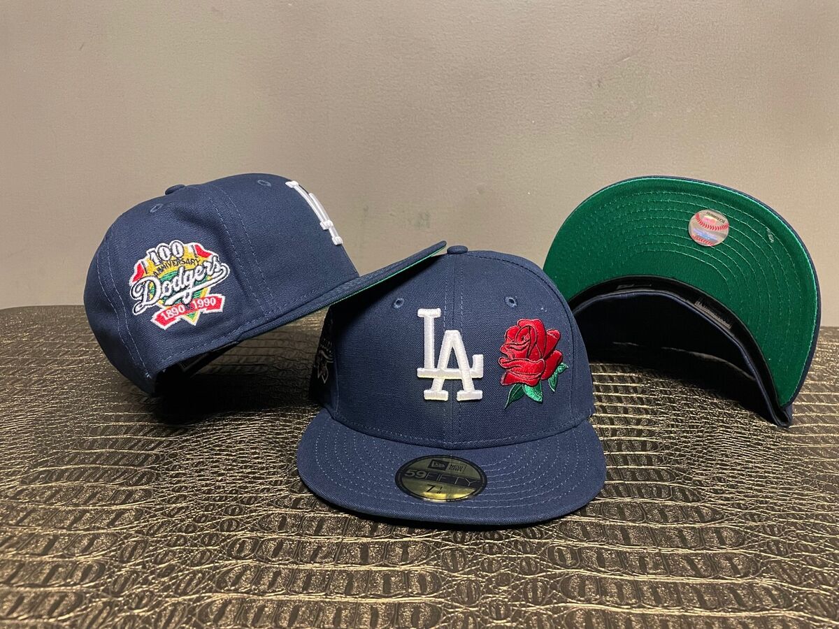 Hat Club LA Dodgers 100 Anniversary Custom 59Fifty Navy New Rose