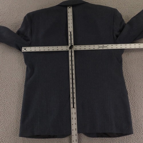VTG Tweed Jacket XL Blue Marled Herringbone Polyester Wool Silk 42S - Picture 10 of 16