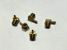 (5) 1069x4x4 WEATHERHEAD Brass  1/4" Tube OD x 1/4" MPT Mini Barb 90 DEG Elbow