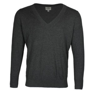 St John/'s Bay Men/'s Long Sleeve V Neck Solid Cotton Pullover Sweater