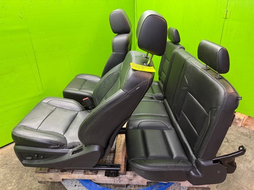 15 GMC SIERRA DENALI 2500hd 3500 FRONT REAR BLACK LEATHER SEATS CONSOLE 14-19 - Picture 21 of 21