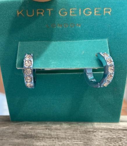 Kurt Geiger London Kristall Huggie Creolen Rosa Neu mit Etikett & Staubbeutel - Bild 6 von 12