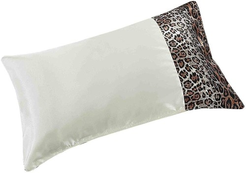 New Tiger Zebra Satin 6 Pcs Silky Bedding Set Queen Duvet Cover (Tiger Cream) - Picture 5 of 8