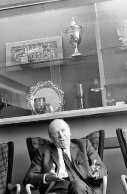 Matt Busby manager of Manchester United at a press conference- 1967 Old Photo 1