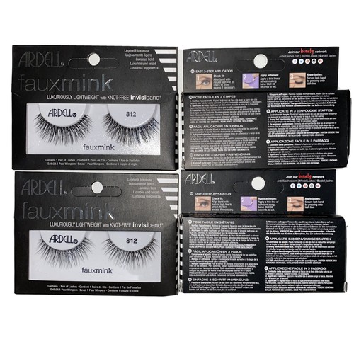 Falscher Nerz falsche Augen Wimpern Ardell #812 Menge 4 Paar - Brandneu im Karton - Bild 2 von 3