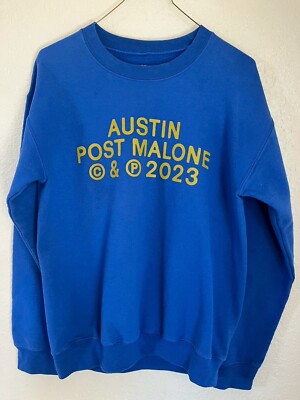 Post Malone Blue Sweater Size S 2023 Concert Tour Austin Rare