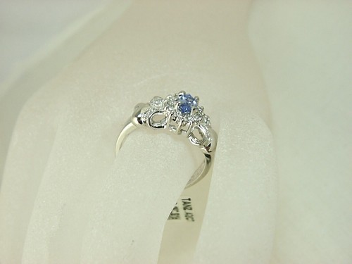 Anillo de diamantes de tanzanita de oro blanco macizo de 14k 0,67 quilates con ancho (tienda cerrada) 11-FQQC - Imagen 3 de 4