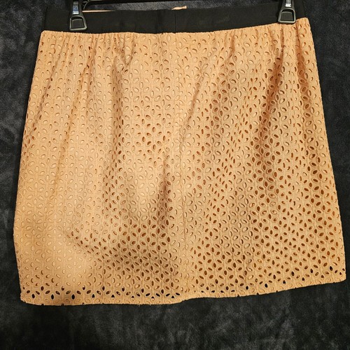 Ann Taylor Loft Petites 8P Pink Quilted Skirt Shimmer Pockets Lined 