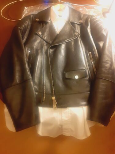Men's $3.5k VALENTINO GARAVANI Black Luxury Leather Biker Jacket US42 IT52 L - Picture 13 of 13