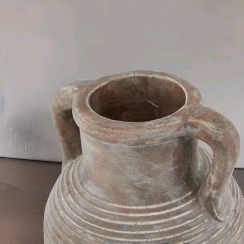 Large Brown Stone Vase Pot Decorative Ornament Rustic Greek Style Heavy Siena - Picture 2 of 6