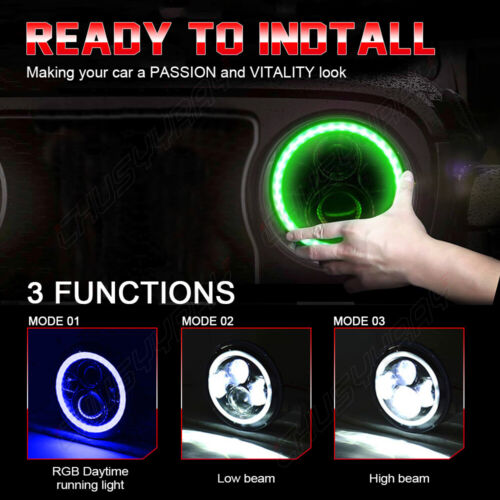 For Nissan Patrol Y60 7 inch Round LED Headlight 12v High Low Beam super bright - Picture 4 of 16