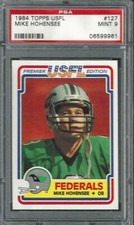 1984 Topps USFL #127 Mike Hohensee PSA 9 Mint 06599961