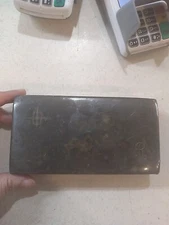 VINTAGE JEWELRY BOX- SILVER PLATE WOOD LINING