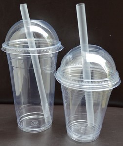Sweet Pots Smoothie Milkshake Plastic recyclable Cups with Dome Lids
