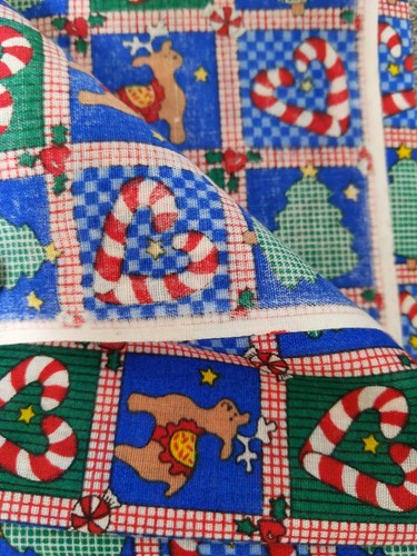 Lot Of 2 Vintage Christmas Craft Fabrics Cotton / Blend Each Piece 23" X 44" - Picture 8 of 8