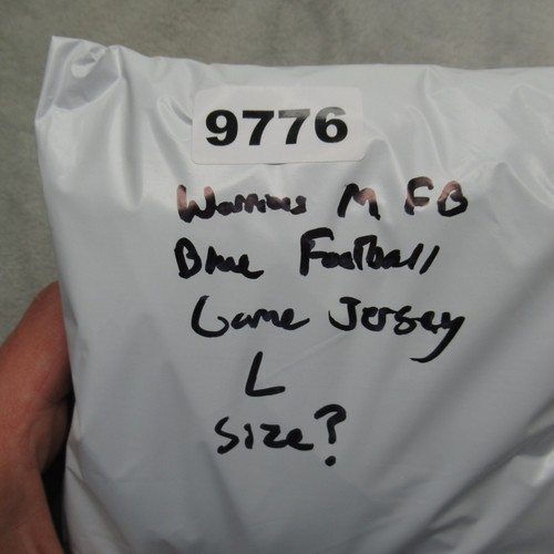 Warriors Cardoza 67 Football Jersey Mens XXL Russell Athletic Blue Game Worn - Picture 11 of 11