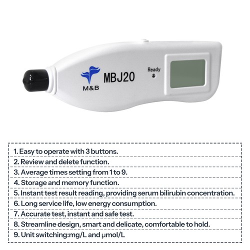 Neugeborene transkutane Bilirubin Gelbsucht Tester Messgerät Bilirubinometer - Bild 4 von 12