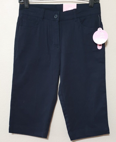 IZOD Adjustable Waist Flat Front Navy Blue Shorts Boy's Size 16 Slim Stretch NWT - Picture 3 of 7