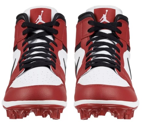 Jordan 1 Mid TD Chicago Football Cleats Black White FJ6805-106 Men 10.5 - Picture 3 of 7