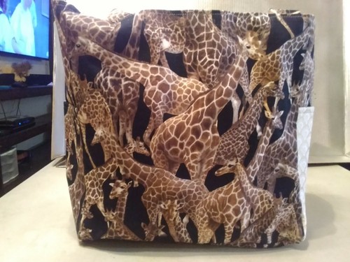 Jirafas Vida Silvestre África Safari Dorado Negro Monedero/Bolso de Proyecto Hecho a Mano 12x12 - Imagen 4 de 8
