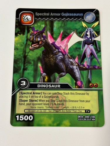 DKTA 040/100 SPECTRAL ARMOR GOJIRASAURUS Dinosaur King Rare Foil Trading Card