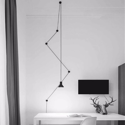 Lámpara colgante de techo con gancho blanco Swag cable de pared lámpara cable de tela CERRADO - Imagen 4 de 5