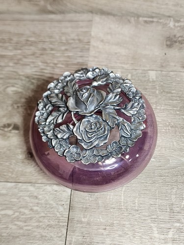 Vintage Rawcliffe Pewter 1995 Round Trinket or Potpourri Jar
